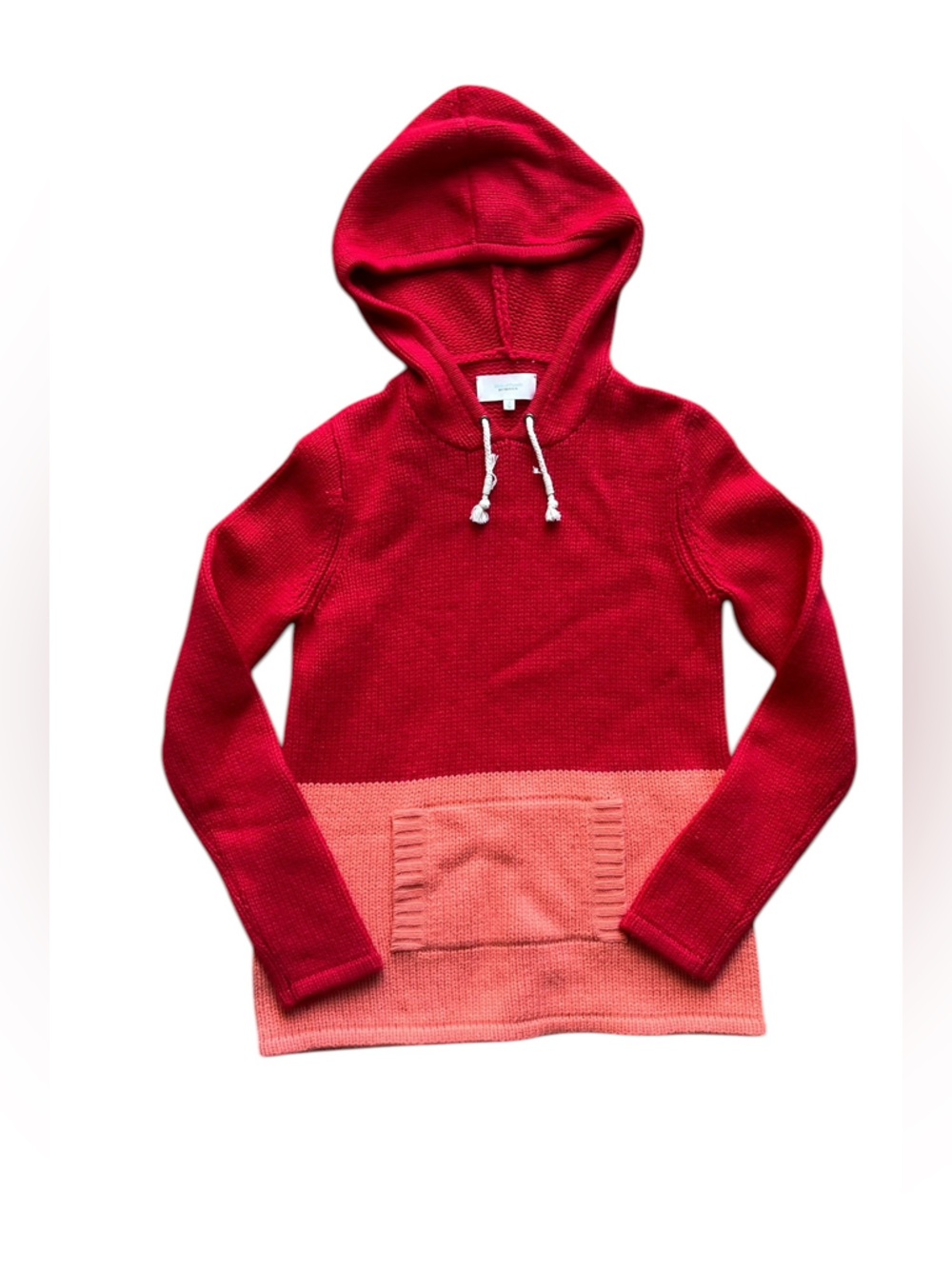 Trovata Birds of Paradis Red & Coral Pink Knit Hoodie Size S